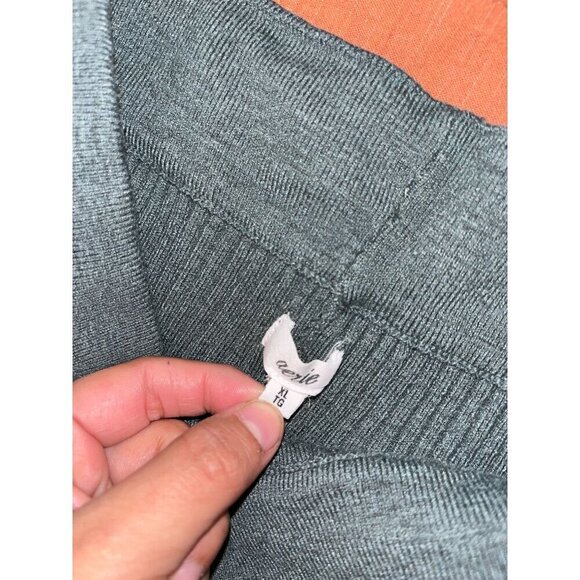 AERIE Womens Ribbed Knit Wide-Leg Pants XL Green - Picture 5 of 8